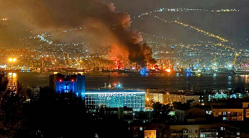 Major strike by the Armed Forces of Ukraine on Novorossiysk 08/12/2026 (video)